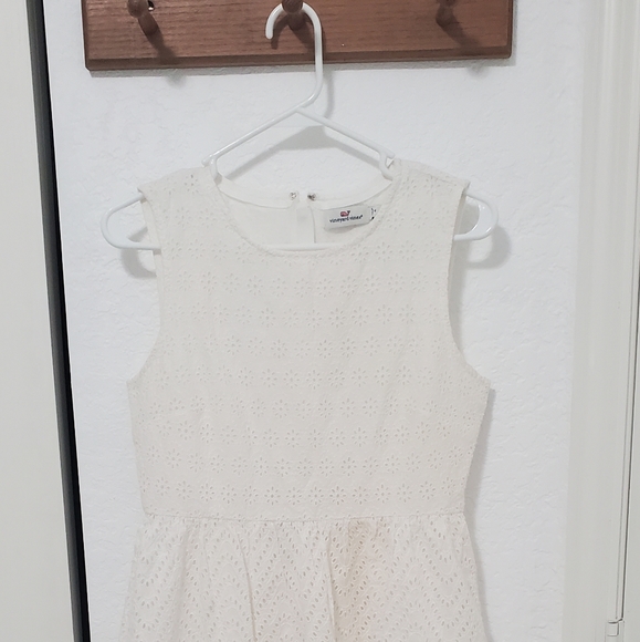 Vineyard Vines White Allamanda Eyelet Sleeveless Dress - Picture 2 of 4